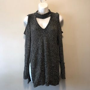 Grey Cut Out Sweater